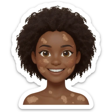 Black girl with vitiligo skin sticker