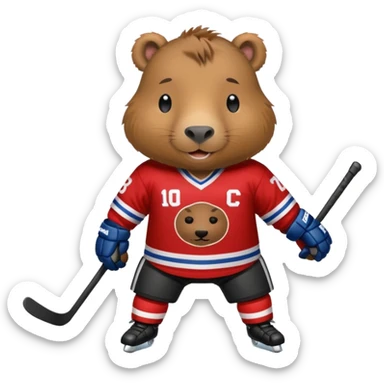 capybara ice hockey player sticker