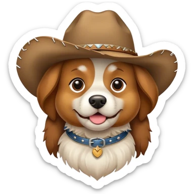Chien chapeau cowboy sticker