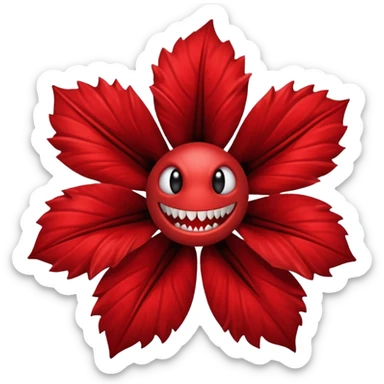 un fiore con 5 petali ma che nei petali ci siano denti come se fosse un mostro sticker