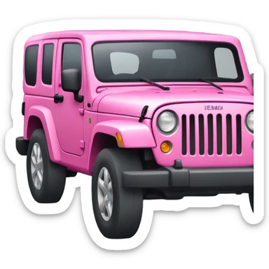 Pink 4 door jeep  sticker