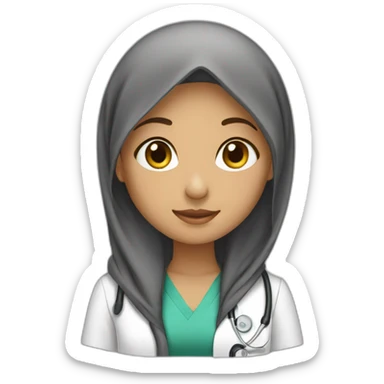 Girl hijab medical student sticker