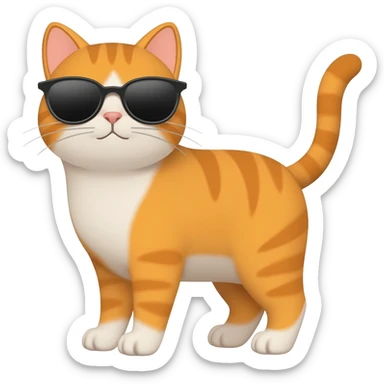 Cat wearing sunglasses sticker