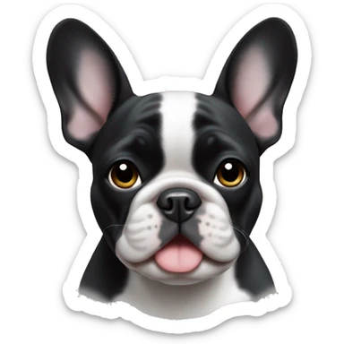 Black and white French bulldog  sticker