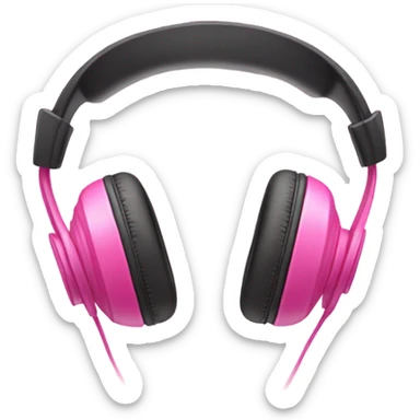 pink headphones with bows sticker