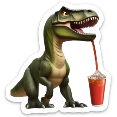 high definition trex drinking coke sticker
