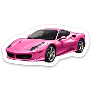 Pink ferrari car sticker