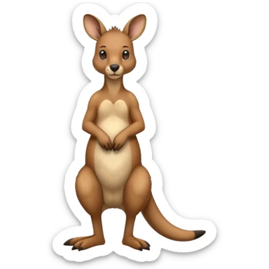 kangaroo with earrings, full body sticker