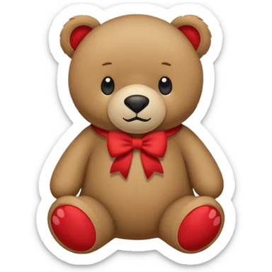 Un oso con un moño en la playa  sticker