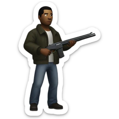 GTA III Main Character with shotgun sticker
