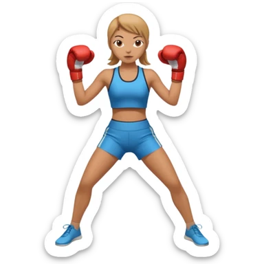 girl boxing with shirt on full body yoga outfit sticker