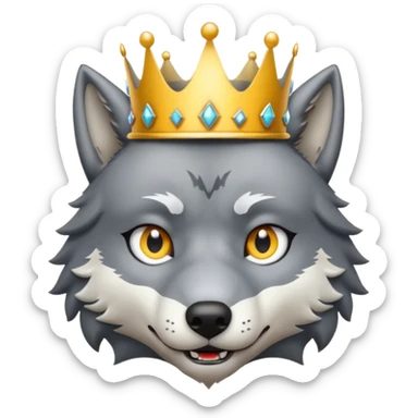 Wolf with crown  sticker