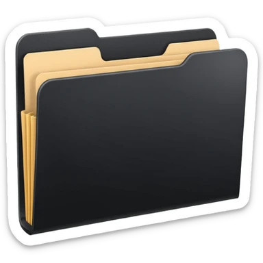 a single closed black top tab file folder sticker