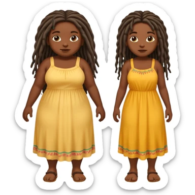 Full body chubby dark skined black girl with long dread locks  sticker