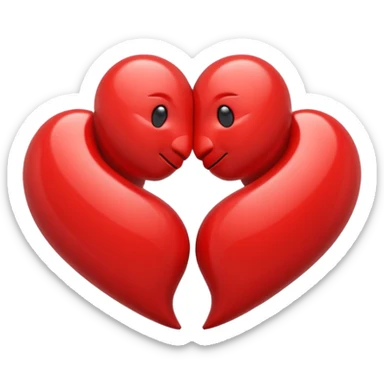 Deux coeur qui se font un calin  sticker