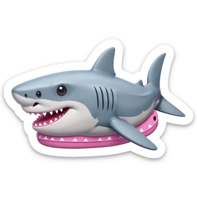 Shark in pink crocs whole shoe sticker
