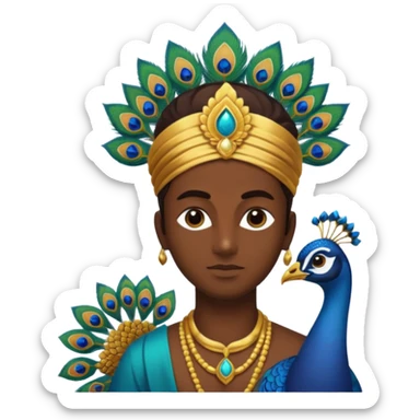 Murugan with vel and peocock at back sticker