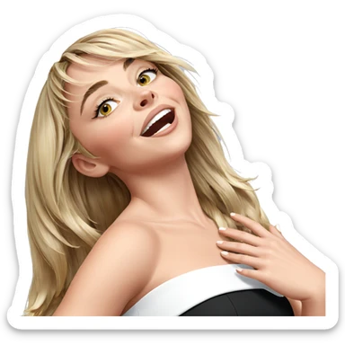 blonde girl in simple dress sticker