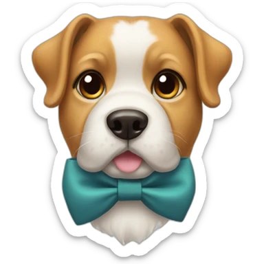 Dog wearing a bow tie  sticker