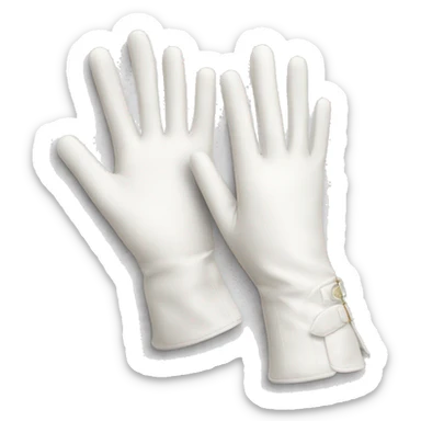 white elegant short gloves sticker