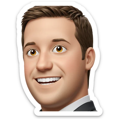 smiling boy portrait on white sticker