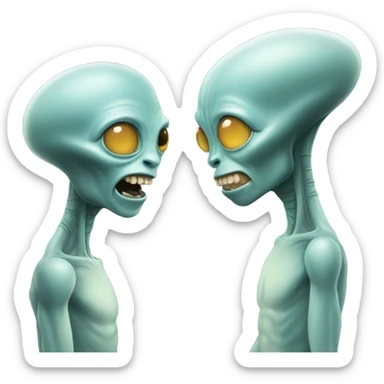 Two aliens hanging out sticker