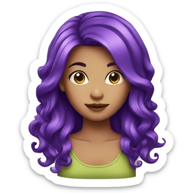 Purple hair girl  sticker