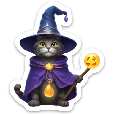 cosmic cat wizard  sticker