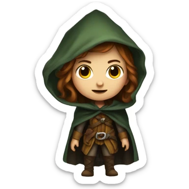 female halfling rogue cape sticker