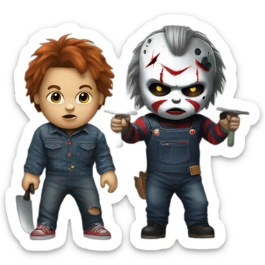 Friday the 13th and chucky sticker
