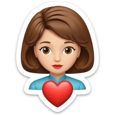 heart with a 1960s hairdo on the heart sticker