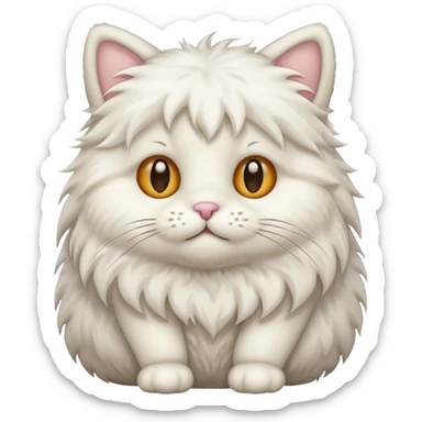 White teddy cat sticker