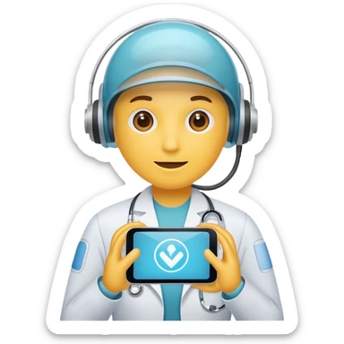 ai assistant health flat sticker