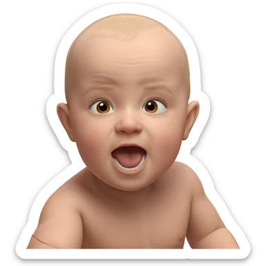 bald boy looking surprised sticker