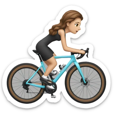 a brown hair white girl on her gravel bike sticker