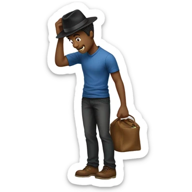 A guy lifting his hat off out of respect sticker