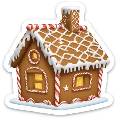 Gingerbread house with stars sticker