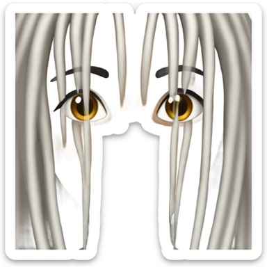 black woman with long black braids and lashes sticker