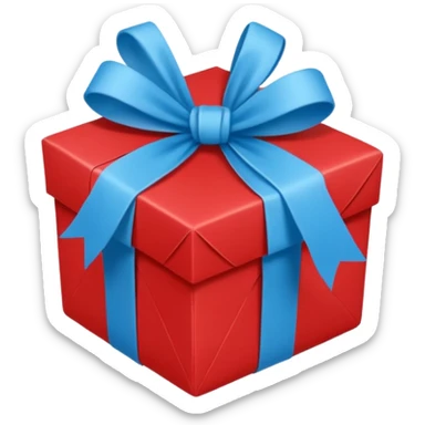 Cadeau rouge et bleu et avec écris dessus : cadeau à la clé  sticker