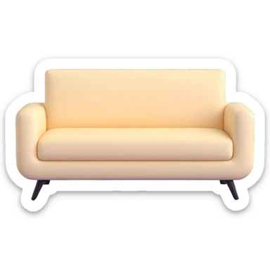 minimalist modern cream colored sofa sticker