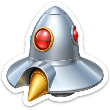 Rocket ship with cowboy hat and a tear sticker