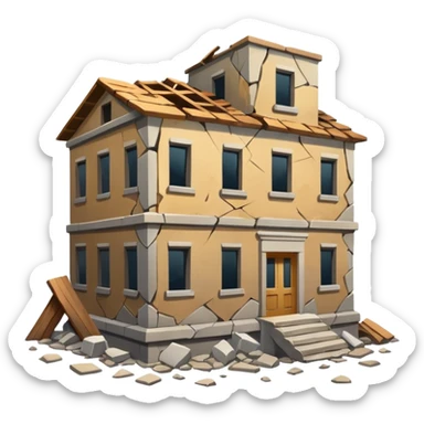 Damaged Building Interior sticker