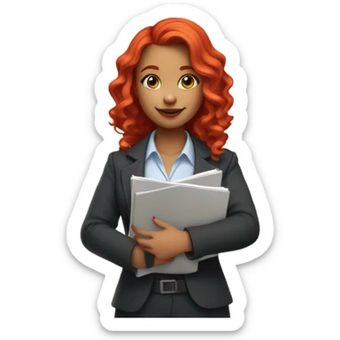 A redhead architect girl sticker
