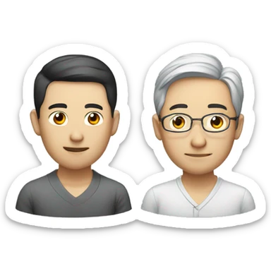 2 chinese male Math teachers  sticker