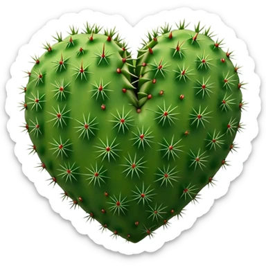 Middle age cactus heart green  sticker