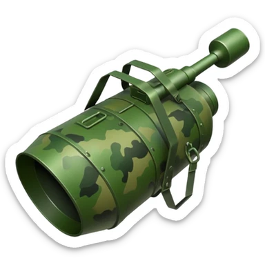 generate a realistic green elongated anti-tank mine that can be carried by a drone sticker