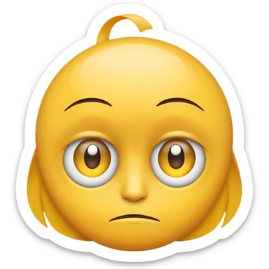 make a yellow circle head side eyeing  sticker