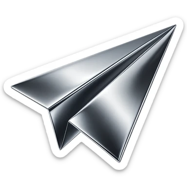 paper airplane in chrome style colorful sticker