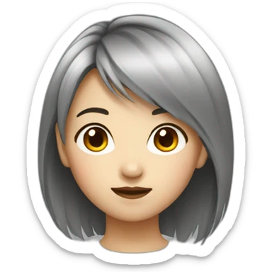 Asian girl with boyish hair sticker