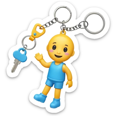 Cartoon key chain – cute character figure dangling. sticker